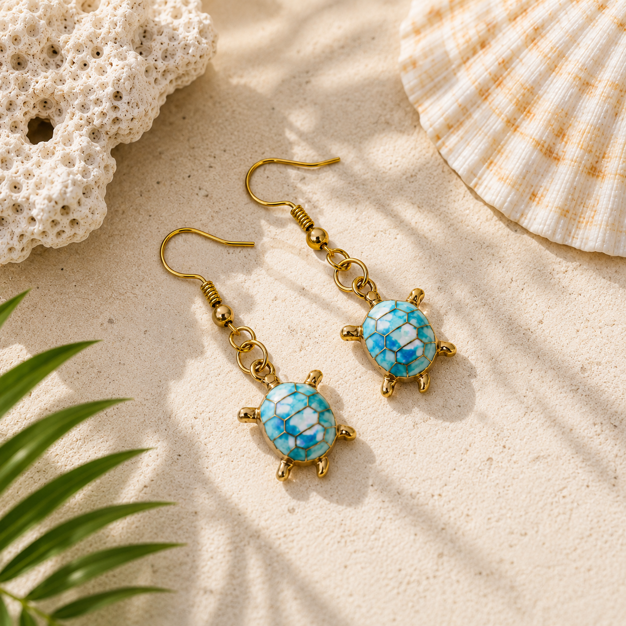 Blue reef turtle earrings🌊🩵