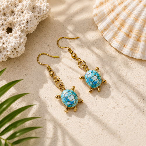 Blue reef turtle earrings🌊🩵