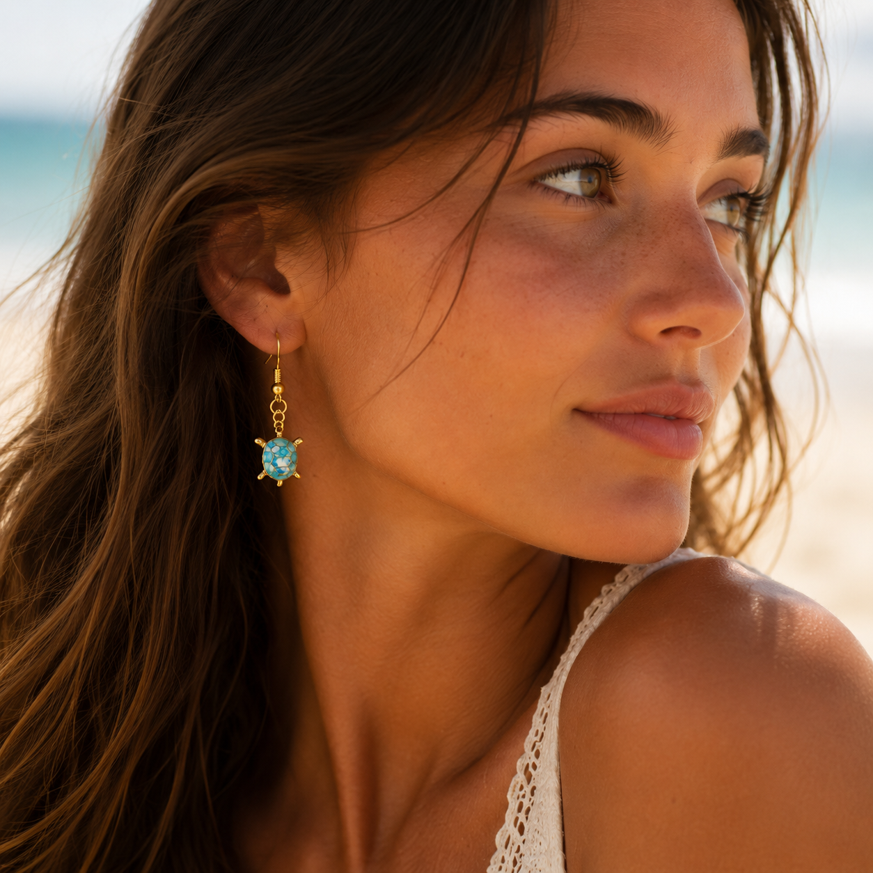 Blue reef turtle earrings🌊🩵