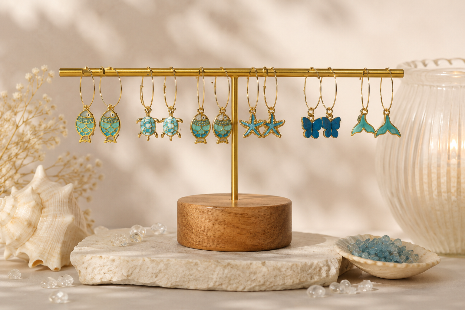 Oceanside charm earrings🌊